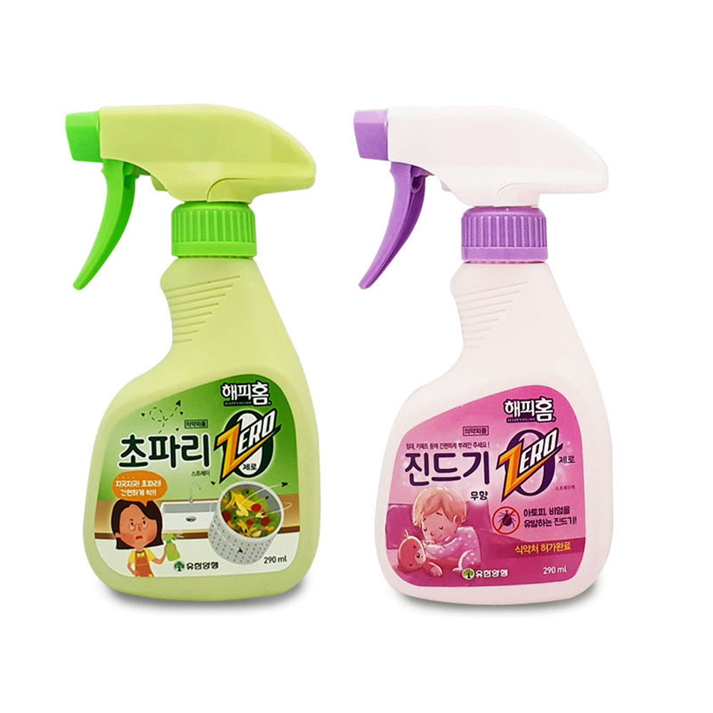 해피홈 진드기제로스프레이 290ml 초파리제로스프레이 벌레퇴치